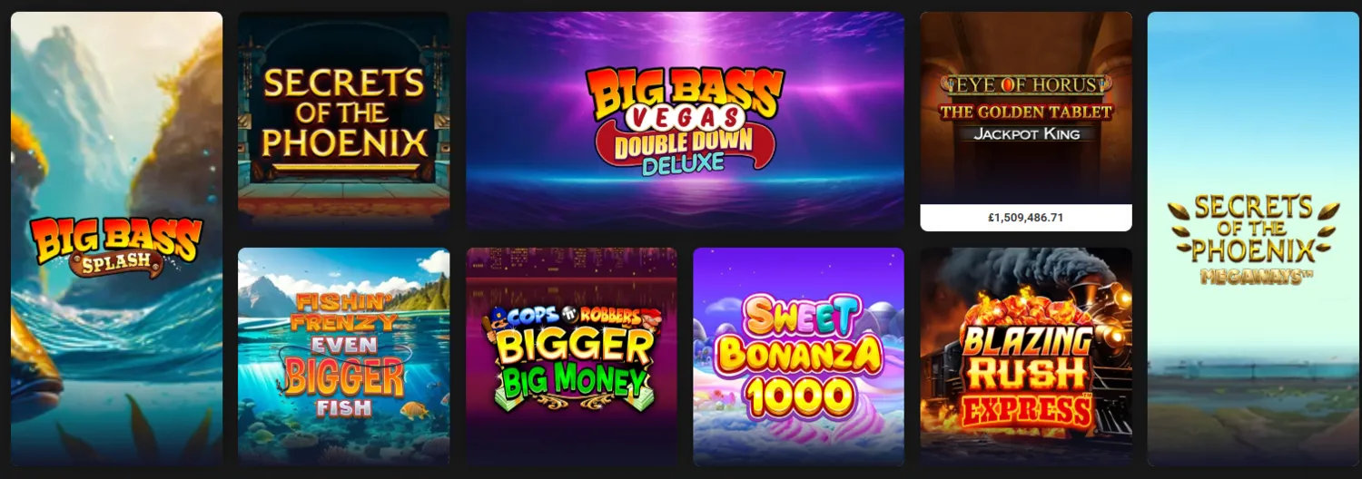 Grosvenor Casino games available after login